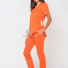 Ambo liso con spandex color naranja