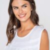 Poncho canesú con alforzas blanco