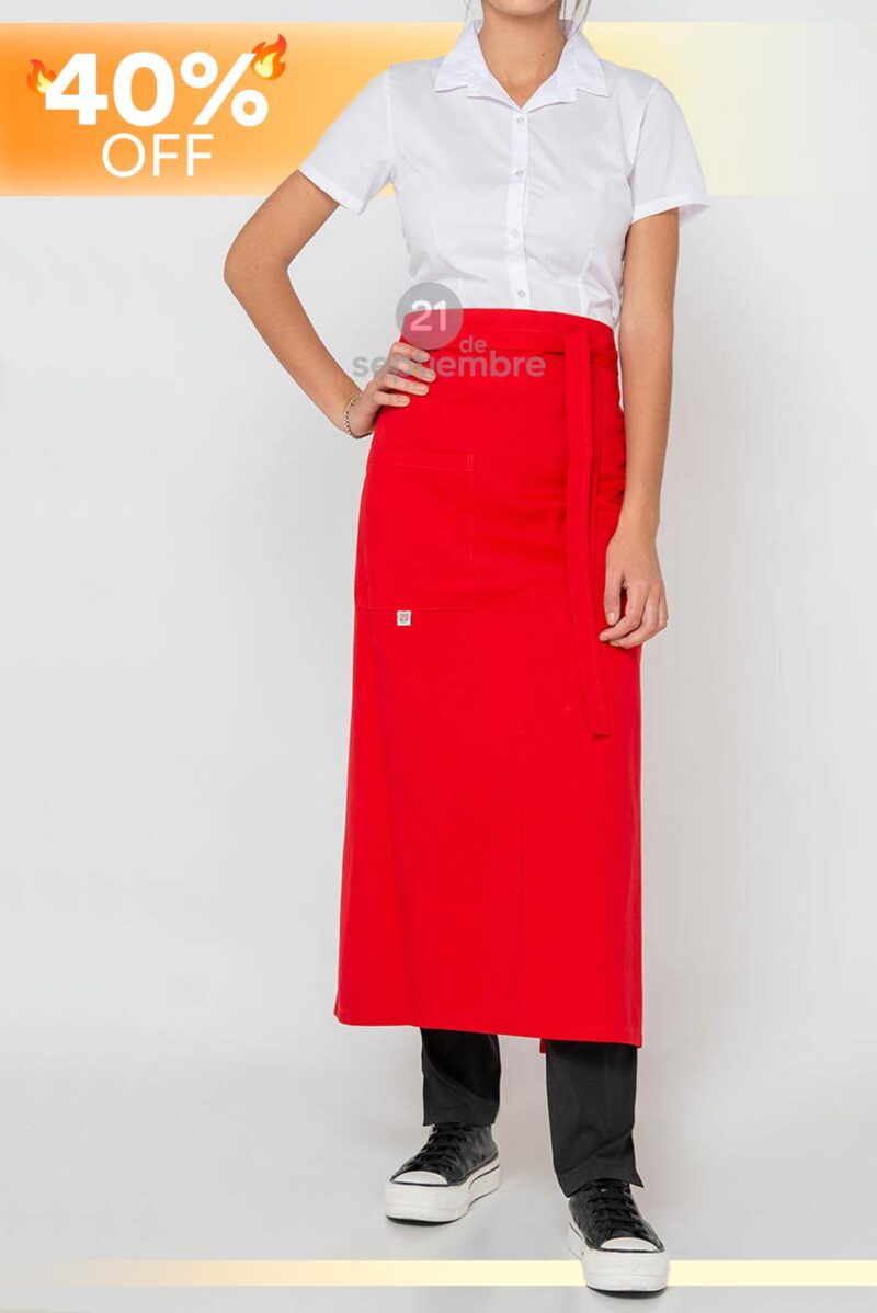 Delantal largo unisex rojo - Art 49735
