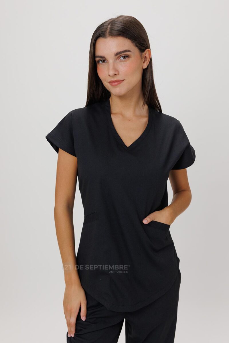 Ambo oversize escote en V negro - Art 11017