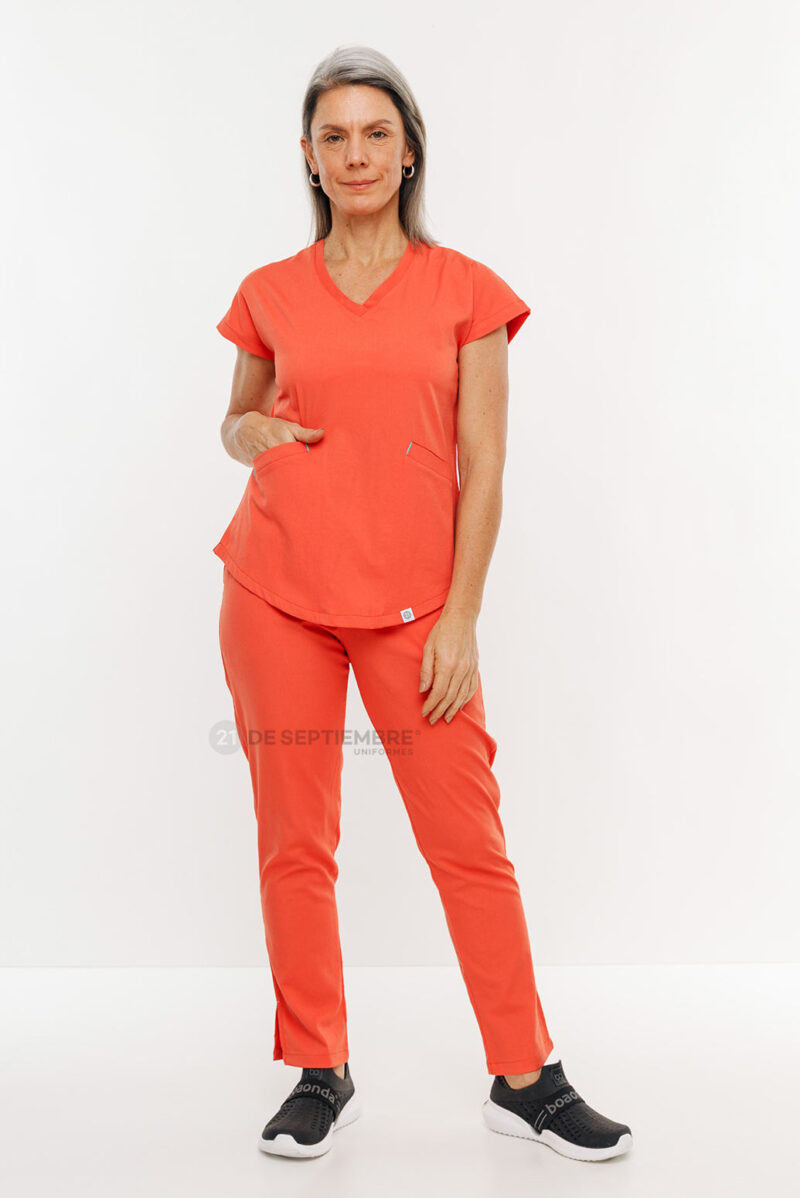 Ambo oversize escote en V coral - Art 11017
